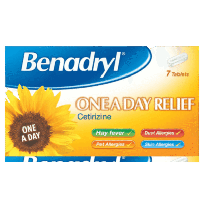 Benadryl One a Day Relief 7 Tablets -tf pharmacy