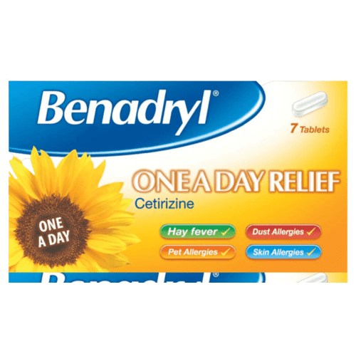 Benadryl One a Day Relief 7 Tablets -tf pharmacy