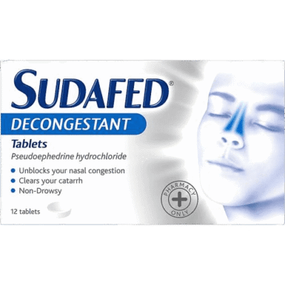 Sudafed Decongestant Tablets 12's uk