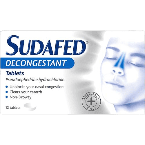 Sudafed Decongestant Tablets 12's uk
