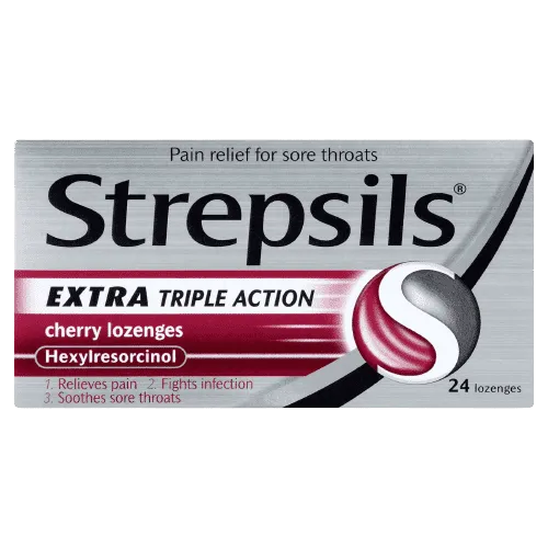 Strepsils Extra Triple Action Cherry 24's