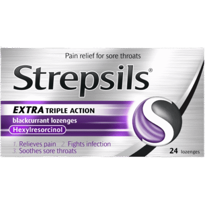 Strepsil Extra Triple Action Blackcurrent 24's