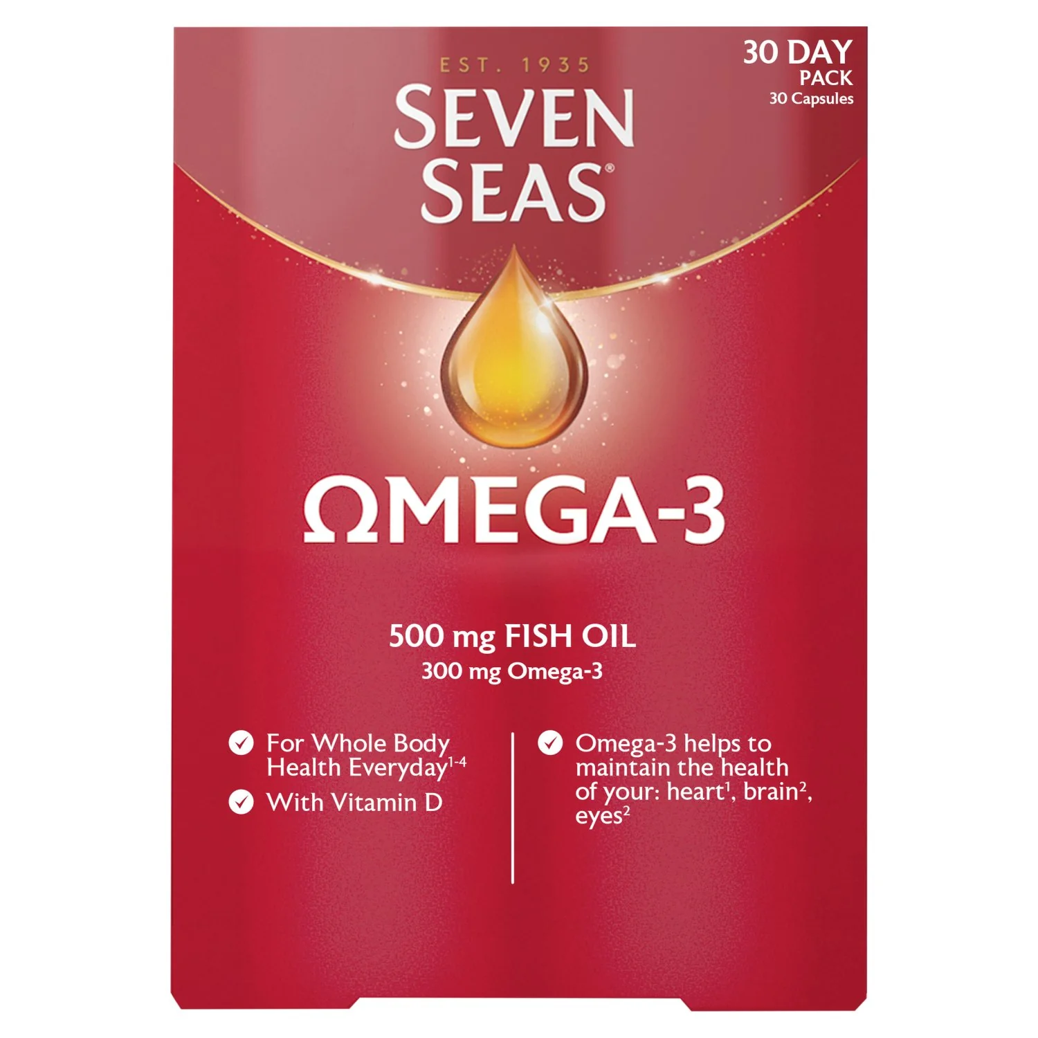 Seven Seas Omega-3 (500mg-Fish Oil & 300mg Omega-3)