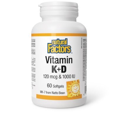 Natural Factors Vitamin K+D 120mcg & 1000iu